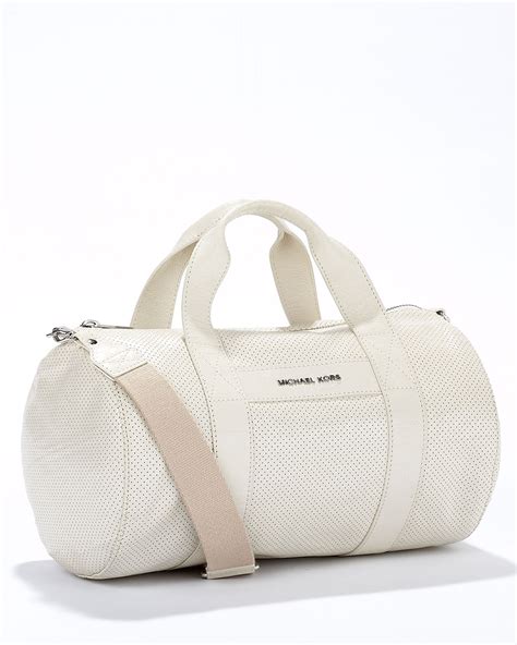 michael kors white duffle bag|michael kors duffel bag men's.